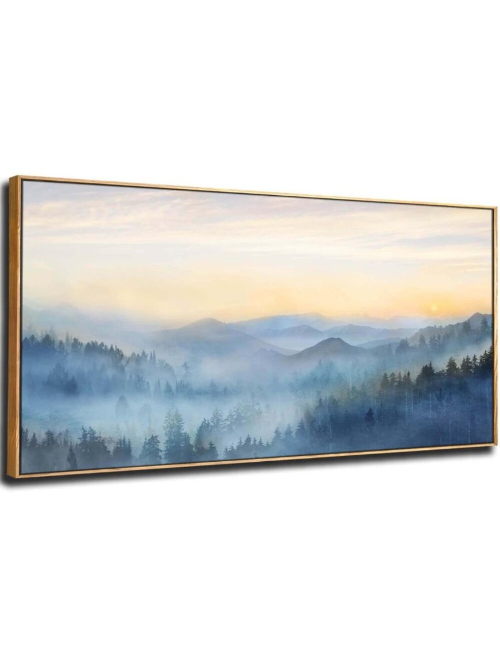 Framed Forest Nature Canvas Art - 20"x40" Tree Wall Decor for Living Room